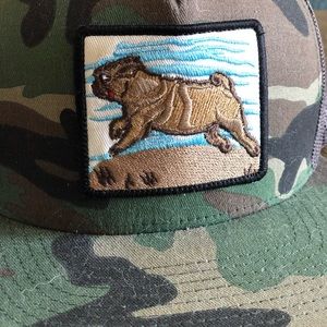One Hundreds pug trucker hat